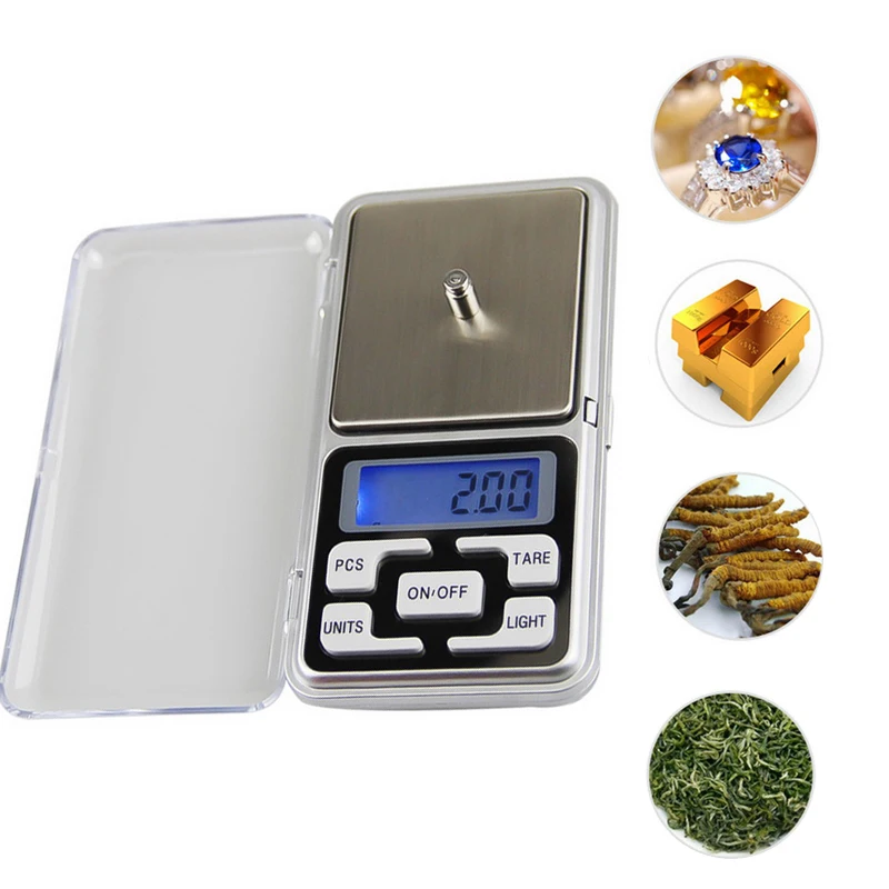 Battery Digital Scale 200/100g x 0.01g LCD Jewelry Gold Coin Kitchen Weigh 