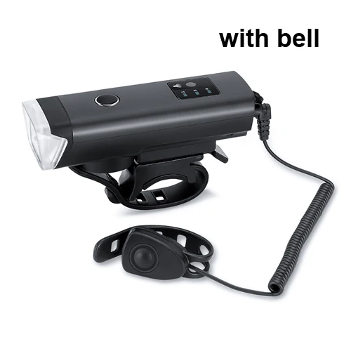 1200 мА/ч, индукционный велосипедный передний светильник, набор, USB Перезаряжаемый умный головной светильник с рогом, 350 люмен, светодиодный велосипедный фонарь, велосипедный мигающий светильник - Цвет: black with bell