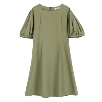 

Teen Girls Lantern Sleeve Dress Fashion Square Collar Kids Girls Dress Cute Children Summer Clothes Retro Princess Dress, #8910