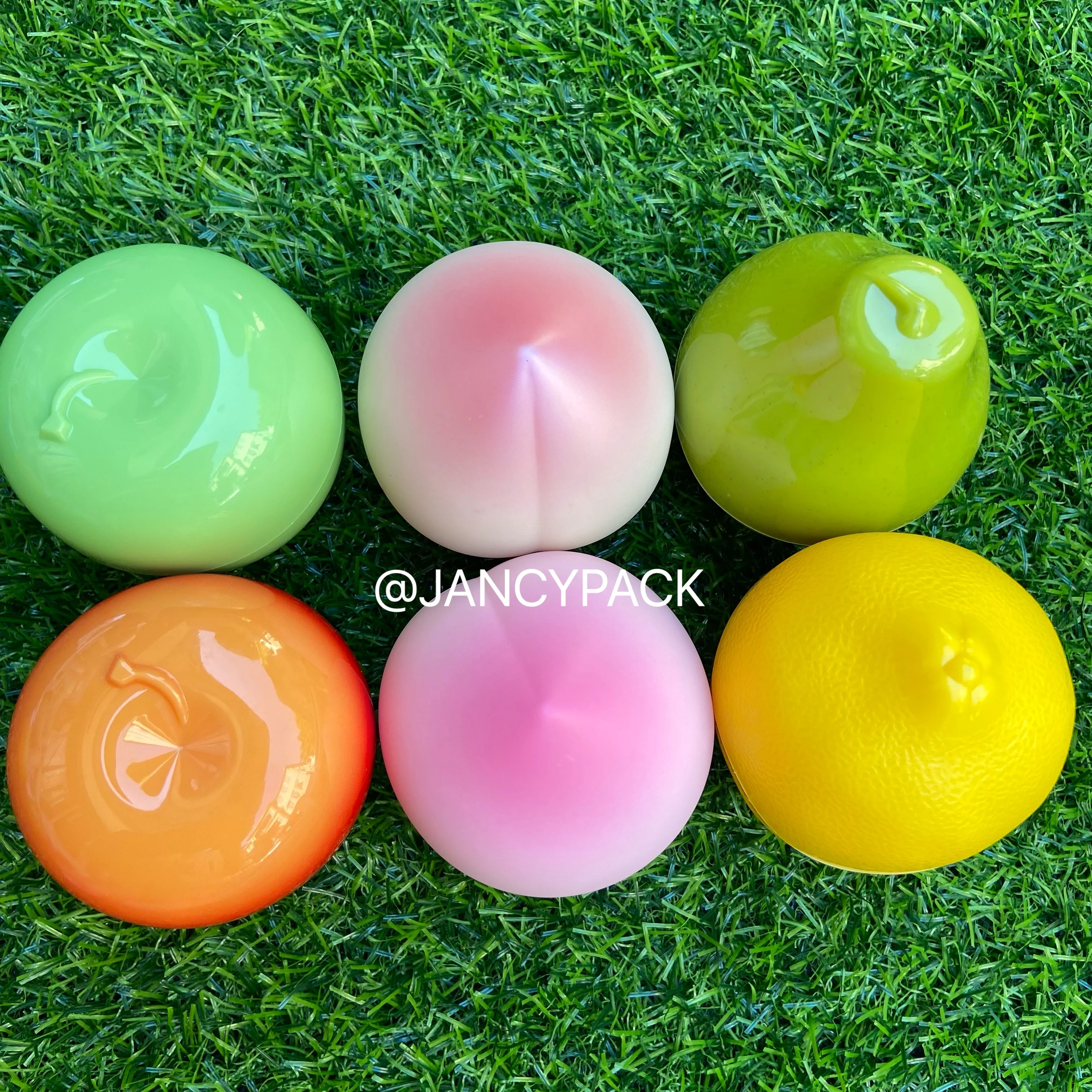 30ml Cute Peach Pear Lemon Apple Fruits Shape Reusable Empty Plastic Bottle Cream Jar  Makeup Cosmetic Containers