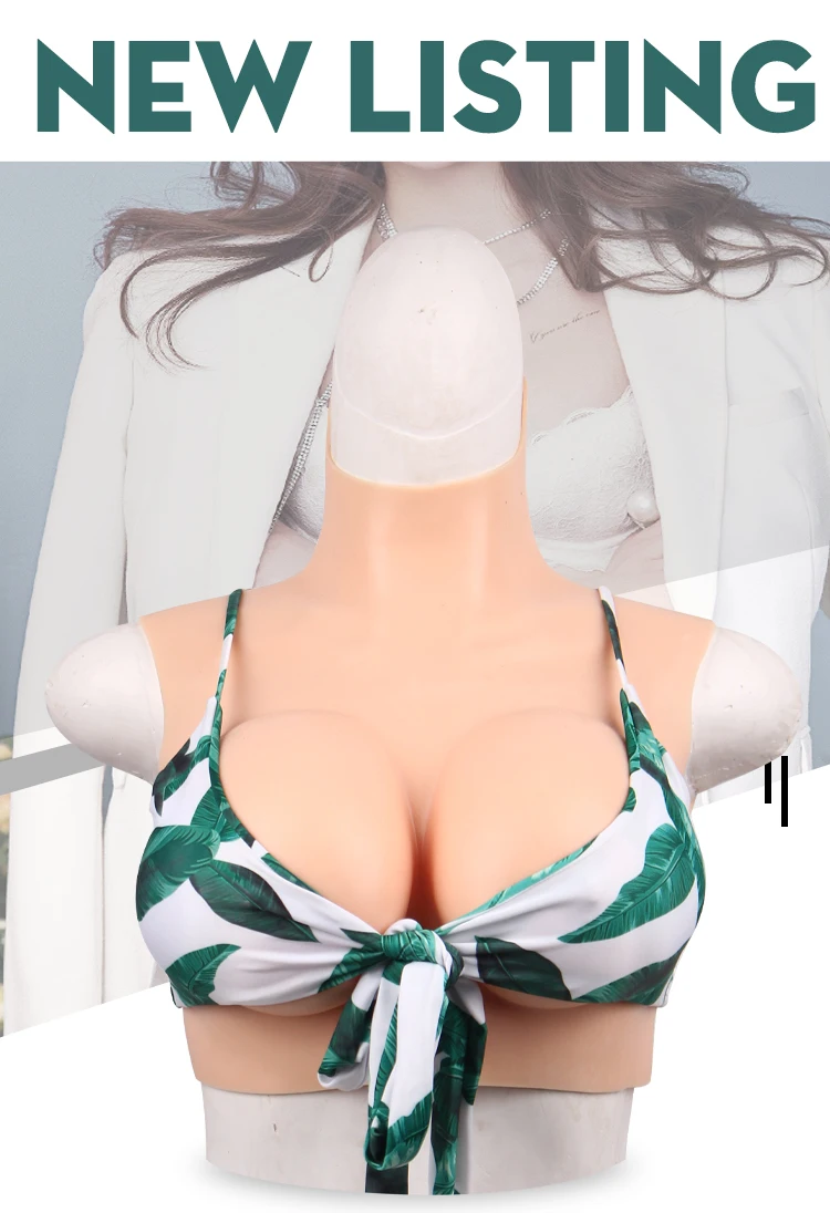 Eyung Breast Form Silicone Fake Breast Boobs Tit Realistic Silicone Breast Plate Chest for Crossdresser Sissy Transvestite Cosplay (1)