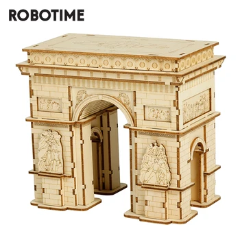 

Robotime 3D wooden puzzle arc de triomphe toys for kids children gift TG502 rolife