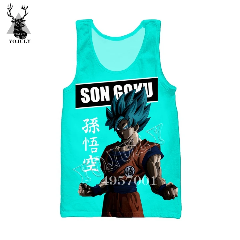 5 YOJULY Dragon Ball Son Goku 3D Аниме Печатный жилет летние унисекс рубашки без рукавов мужские повседневные топы на бретелях уличная одежда VE26 - Цвет: 5