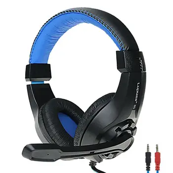 

3.5mm G1 Wired Headphones With Microphone Adjustable Over Ear Gaming Headsets Earphones Low Bass Stereo For Computer PC Gamer
