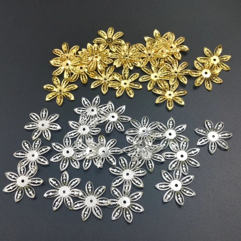 

50pcs/Lot 18mm filigree Flower Metal Loose Spacer Bead Caps Cone End Beads Cap Filigree For DIY Jewelry Finding Making