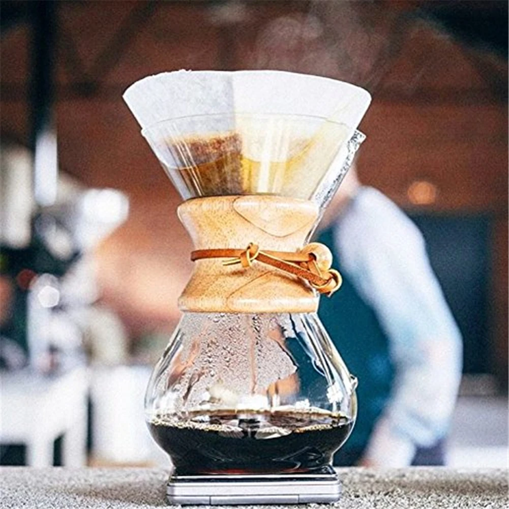

1pcs 400ml Coffee Pots Heat Resistant Glass Coffee Pot Brewer 3Cups Counted Chemex Hot Brewer Coffee Pot Barista Percolator