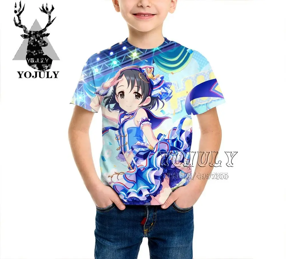 2 YOJULY/детская одежда Idol Master, Детская футболка с 3d принтом Золушки для девочек и мальчиков Лидер продаж, модные футболки A468 - Цвет: 2