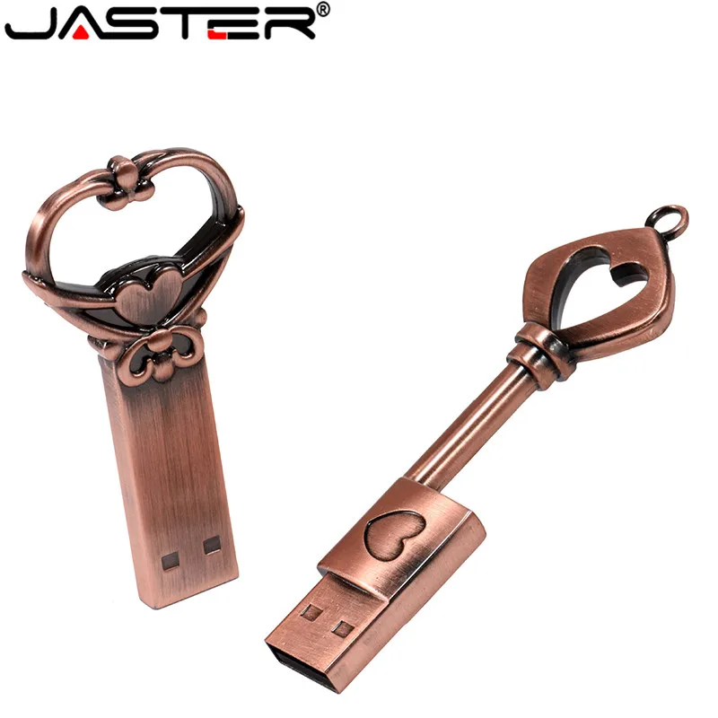JASTER модный хит продаж металлический бронзовый ключ креативный USB флеш накопитель