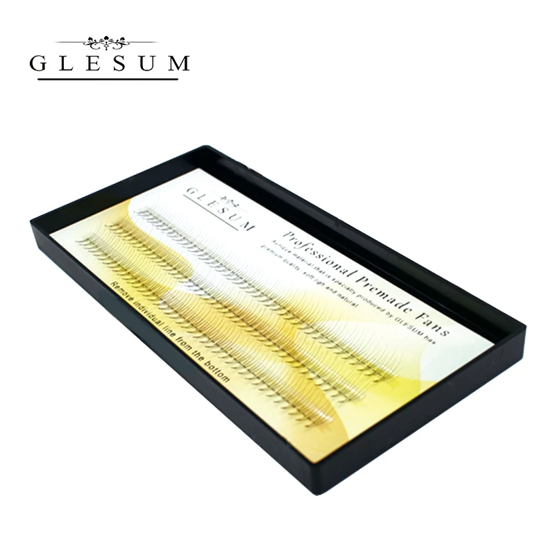 

Glesum Soft Matte Black 3D/4D/5D C Curl Volume Short-Stem Pre Made Fans Make Up False Mink Individual Eyelashes Free Shipping