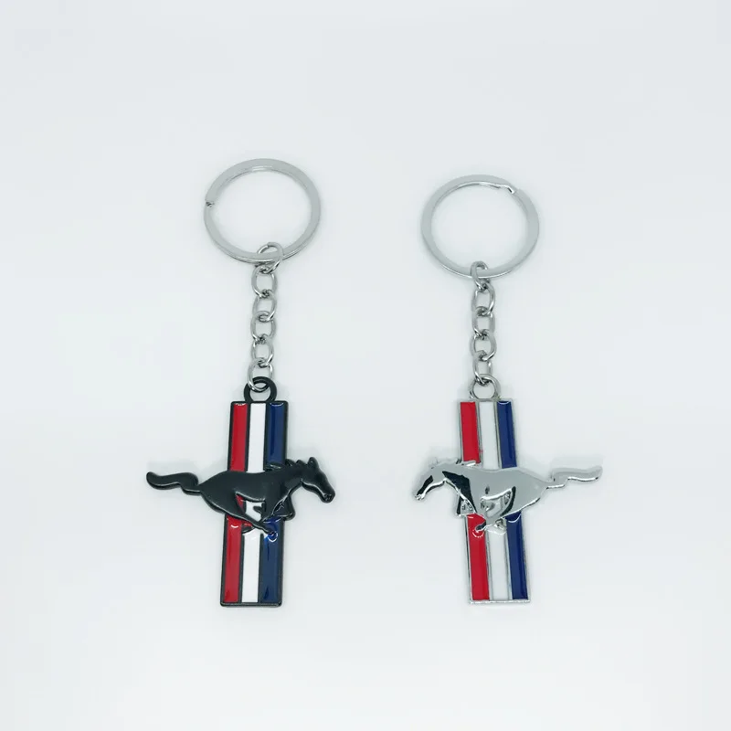 

Metal 3D Cobra Horse Emblem Badge KeyChain keyring Key Chain For Ford Mustang GT 350 500 Cobra Car Styling Accessories