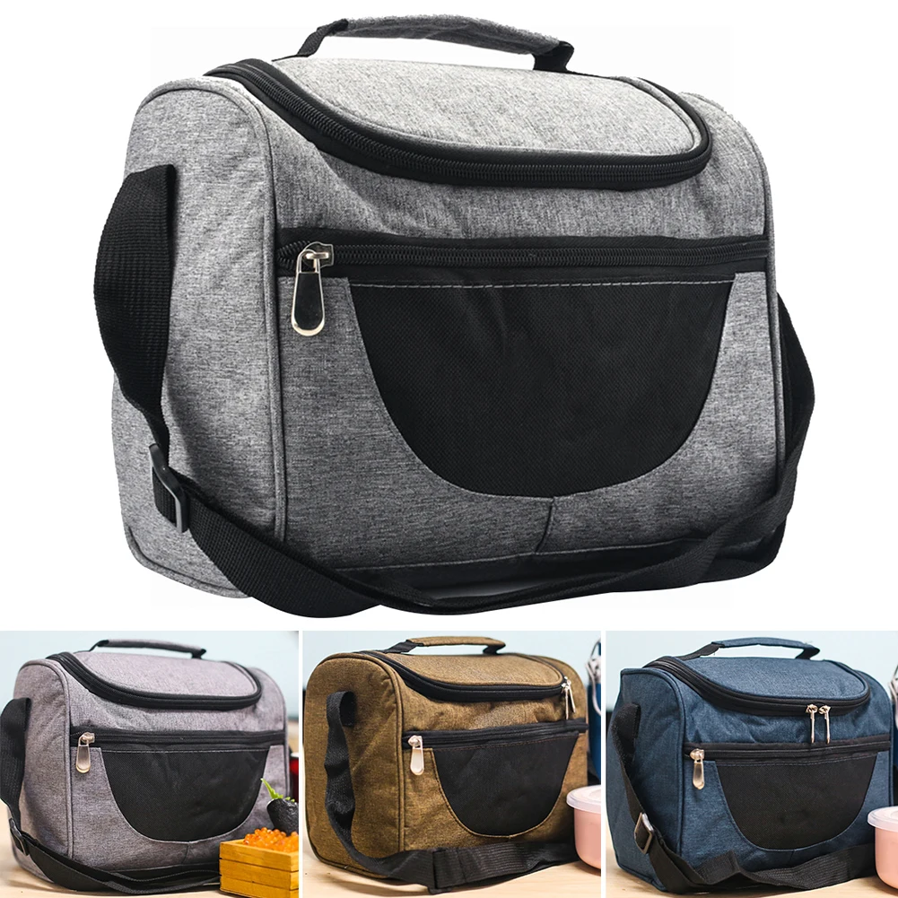 Регулируемый ремень Термальность утепленные переноски для пикника для офиса практичных ланч-сумка с двойной подкладкой Водонепроницаемый легкий школьная сумка на молнии
