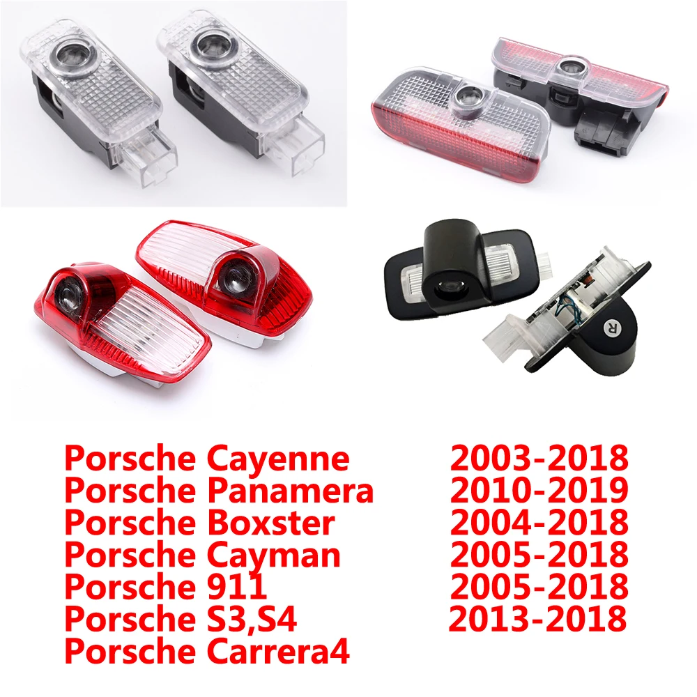 2 шт. для Porsche Panamera Cayenne Boxster Cayman Macan 911 S3 S4 Carrera4 светодиодный лазерный проектор для двери автомобиля с логотипом Ghost Shadow светильник