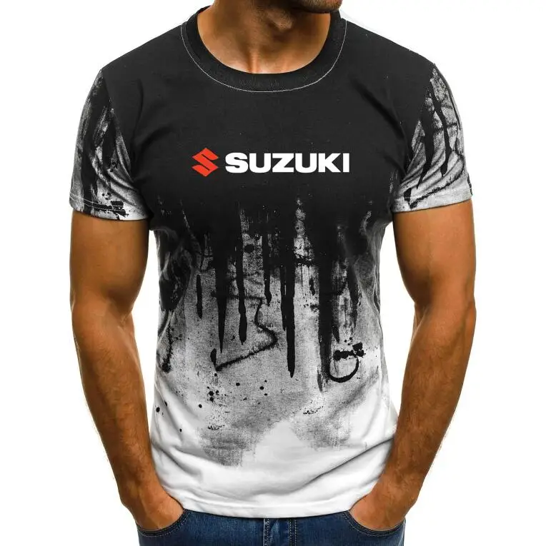 color 12 Летние Для мужчин, футболки с коротким рукавом для мальчиков от 1 Suzuki гоночный автомобиль наклейка с принтом Футболки Топы окрашенное брызгами краски печатные мужской Повседневное футболка - Цвет: color 12