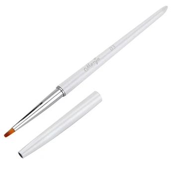 

Monja Nail Art French Metal Handle Stripe Lined Lining Image Brush Acrylic Uv Gel Extension Builder Drawing Pen No. 3 White Smud