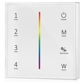 

AAA Battery powered 2.4G 4 Zones RGBW Remote Control T24 RGB/RGBW Vertical bar touch panel remote control without wiring