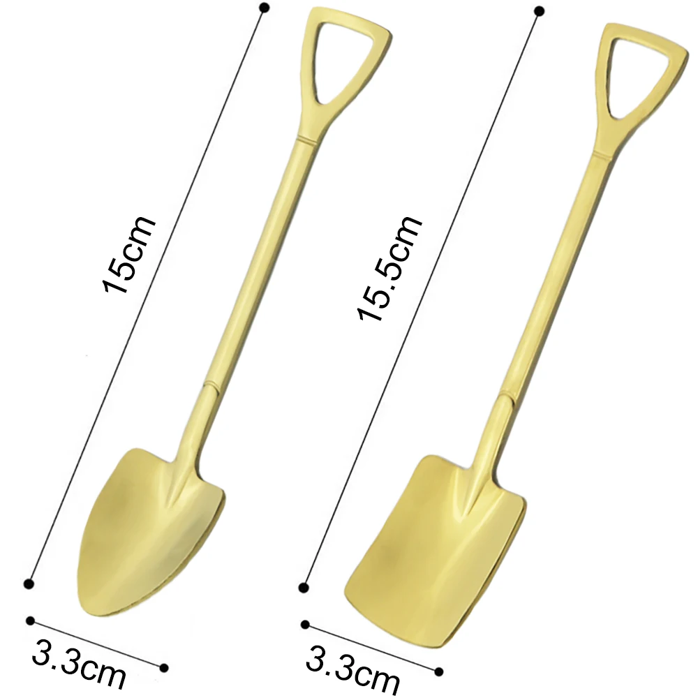 Cutlery Set Stainless Steel Rainbow Shovel Spoon Set for Ice Cream Stirring Teaspoon Dessert Coffee Party
