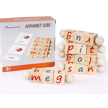 

Wood Spelling Words Cognitive Digital Game Kids Early Educational Toys Kids Learning Wooden Toys Montessori Education Cube Toy