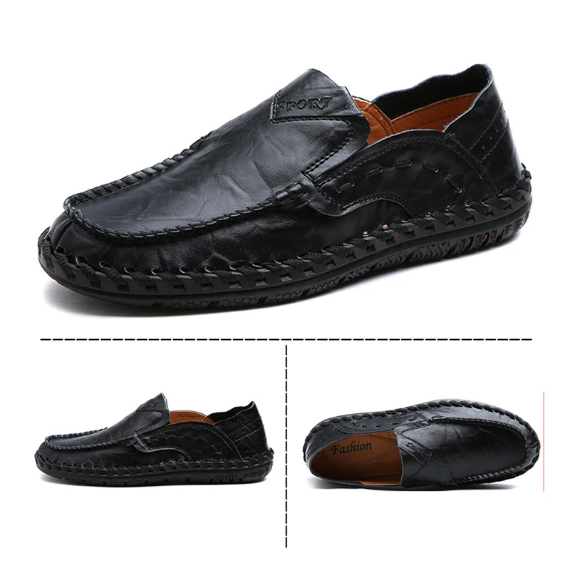 Leather Casual Shoes Mens 2020 New Summer Sewing Low-top Men Shoes Sneakers Comfortable Slip on Shoes for Men ET869 (18)