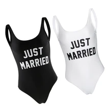 2 шт только что женатый медовый месяц Женский цельный купальник купальный костюм M