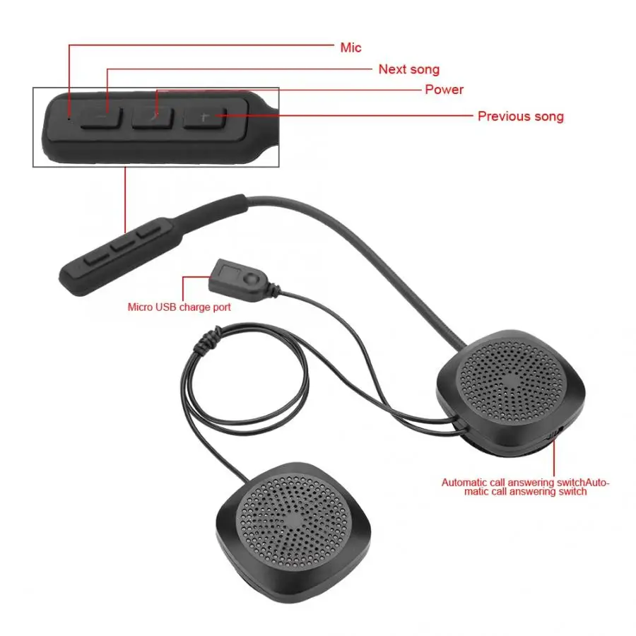 Гарнитура мотоцикл/мотоцикл Bluetooth шлем гарнитура Поддержка автоматического ответа ручной ответ