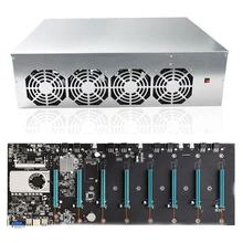 1 set BTC-S37 Mining Chassis Combo 8 GPU Bitcoin Crypto Ethereum BTC Mining rig 4 Fans Motherboard for BTC T37 D37 mining case