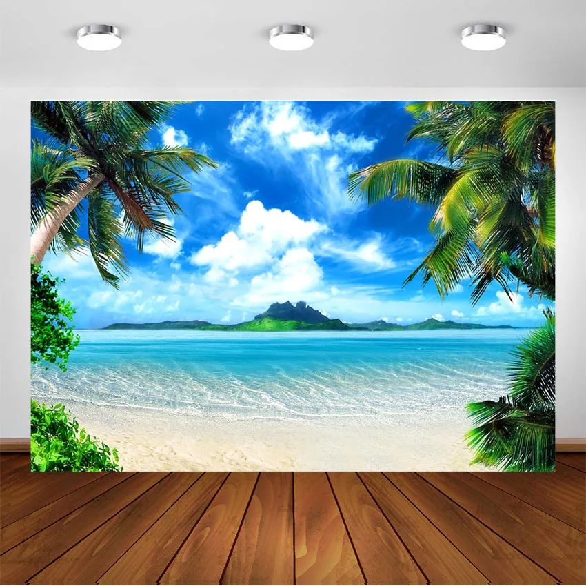 Tropical Beach and Sky Photography Backdrop