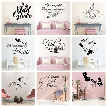 Preise Kreative Wand Aufkleber Nagel Salon Wand Kunst Aufkleber Vinyl Decals Für Nagel Salon Room Decor Aufkleber Vinyl Wandbild Tapete Poster