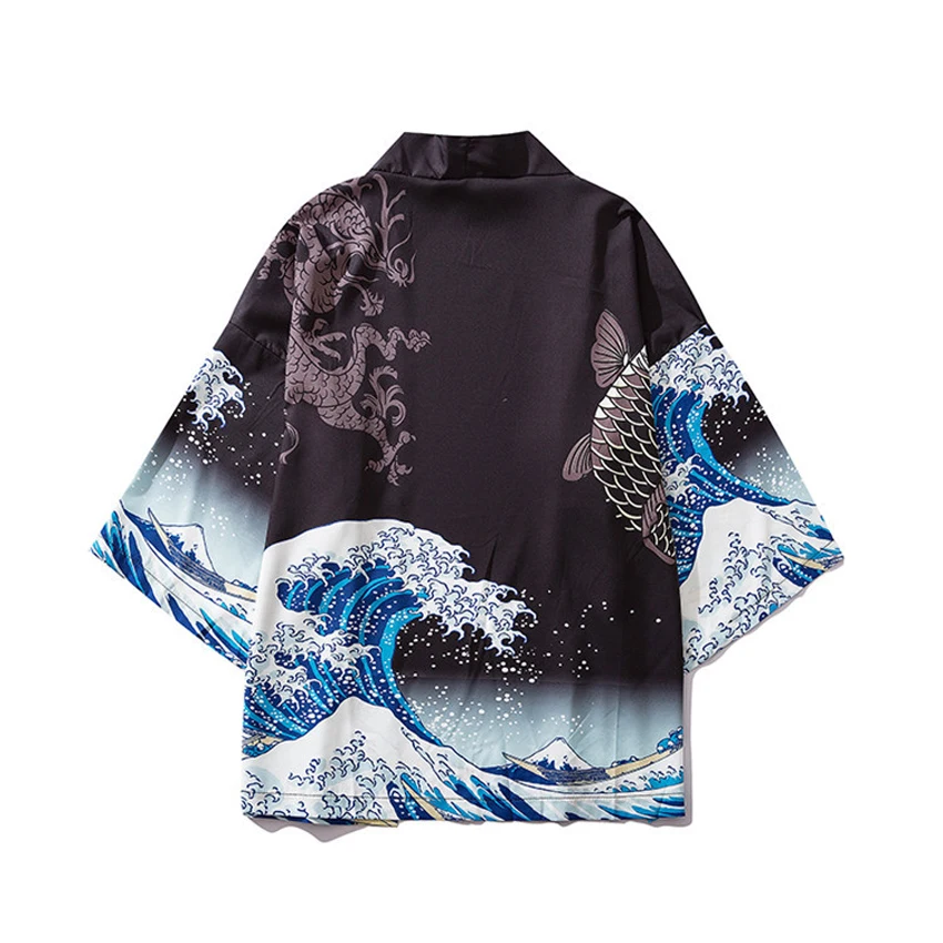 Unisex Woman Japanese Harajuku Kimono Haori Thin Sunscreen Coat Cardigan Ukiyo Man Wide Leg Pants Leisure Loose Harem Trousers