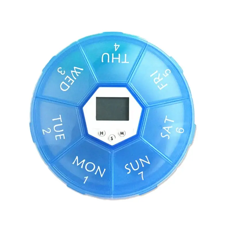 

2PCS 7 Days Weekly Pill Storage Box Digital Timer Pill Organizer Night Light Reminder Medicine Storage Case Holder