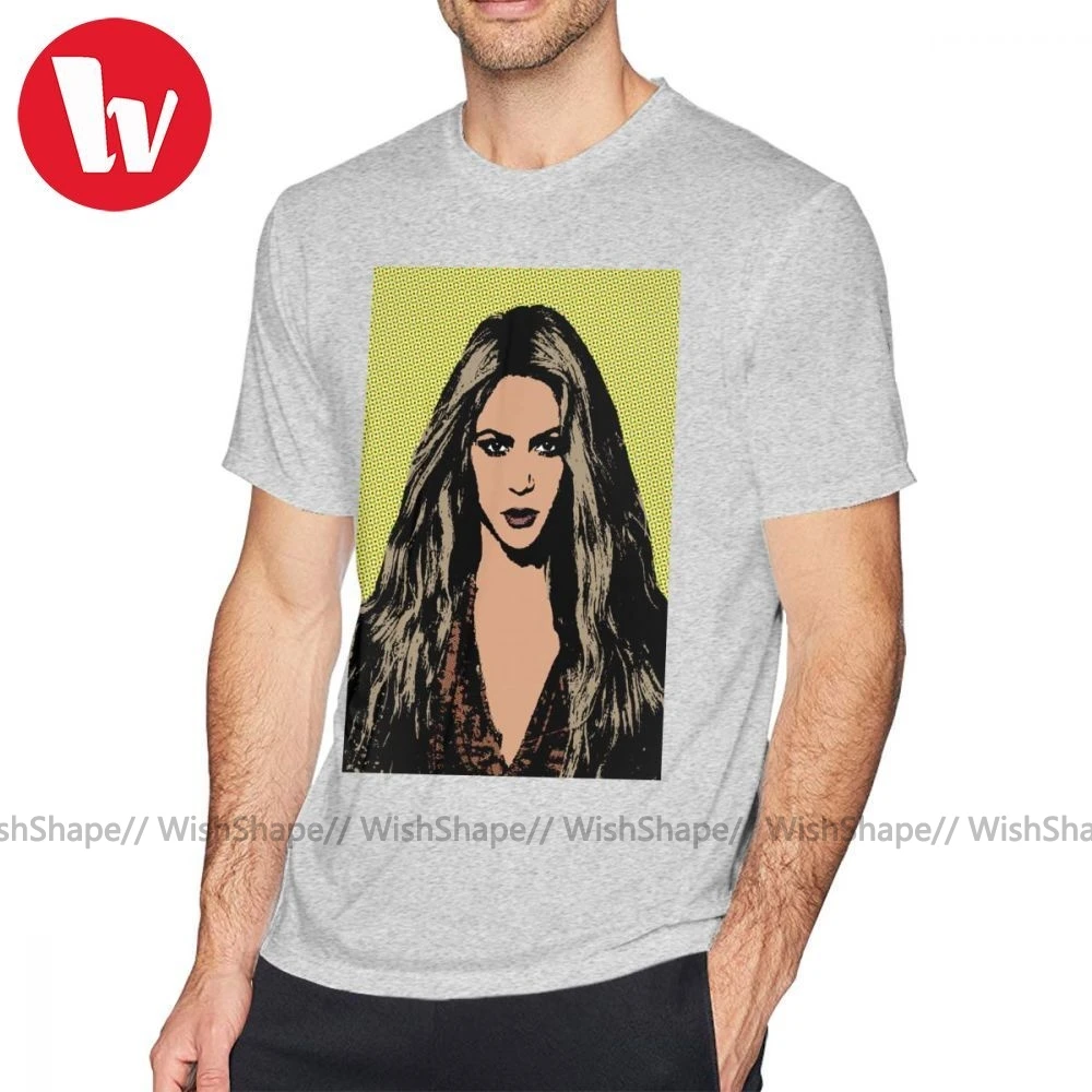 Shakira футболка Pop Art графическая XXX потрясающая Хлопковая мужская модная с коротким