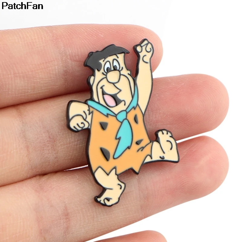 20 шт./лот A2456 патчфан мультфильм Flintstones эмаль булавки броши ювелирные изделия дети девушка рубашка пальто DIY украшения одежды значок