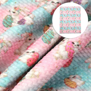 

David accessories 50*145cm Easter Rabbit Printed Bullet Textured Liverpool Fabric For Kid DIY Sewing Material Home Textile,c9865
