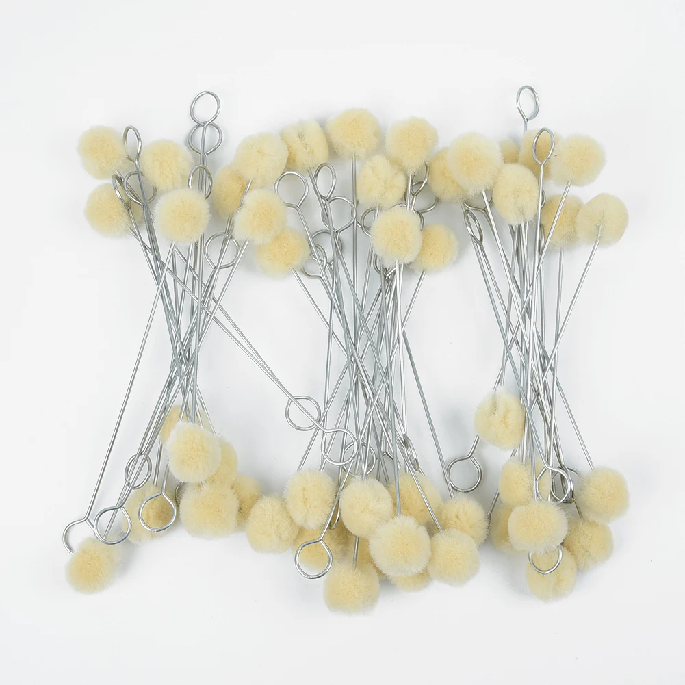 100pcs Wool Daubers Brush DIY Leathercraft Accessories Tool Wool Ball Dye Tool