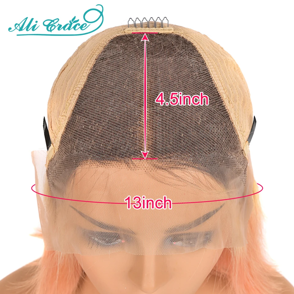 Ali Grace Bob кружевные передние парики предварительно выщипанные прямые 1B 613 Rose Gold 4