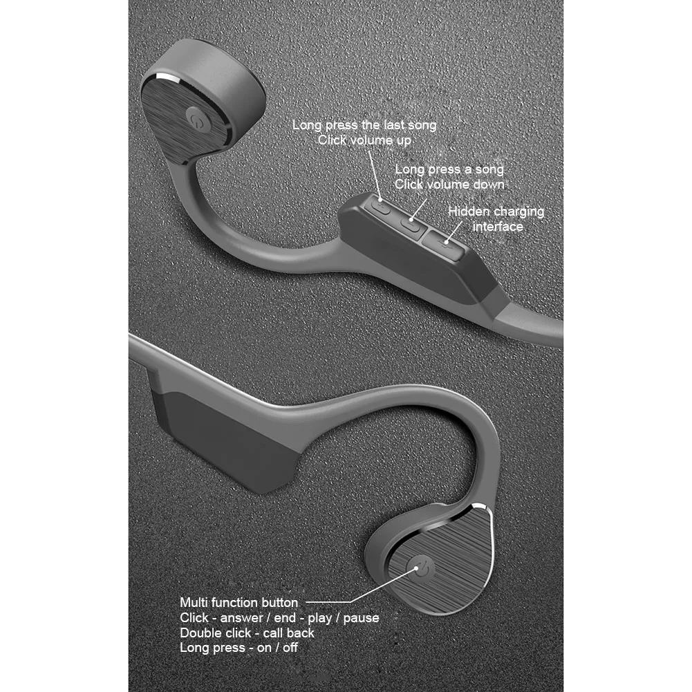 Bone Conduction Headset Wireless Bluetooth Headphones Sport Earphones Running NC99