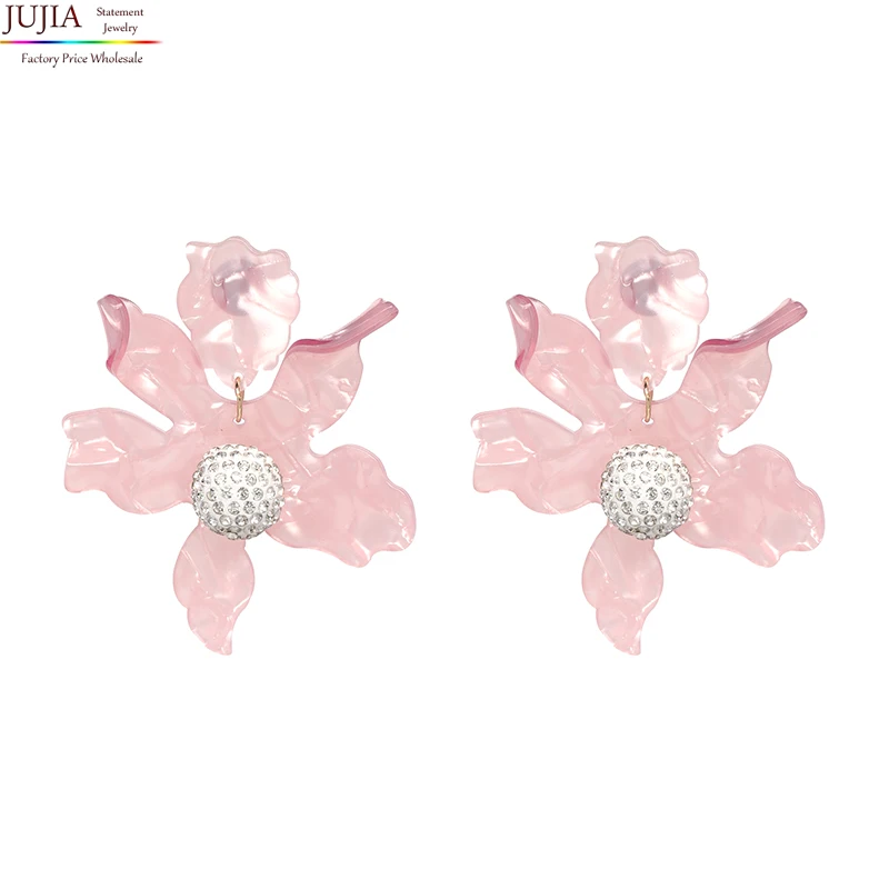 50551-LP JUJIA Fashion Leaf Resin Drop Dangle Earrings For Women Geometric Statement Christmas Gifts Vintage Jewelry Wedding Party - Окраска металла: 50551-LP