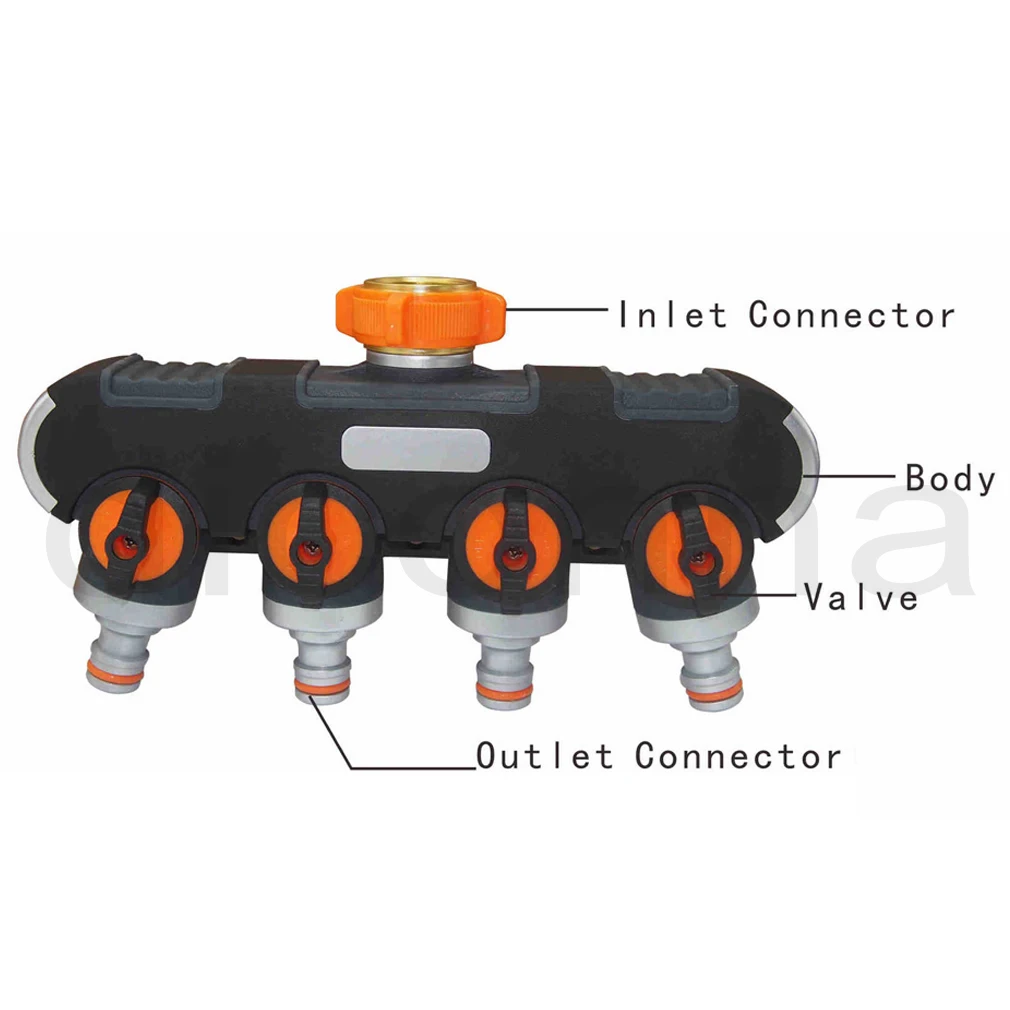 Разветвитель для садового шланга 4 способа прорезиненный кран шлангов соединители адаптер распределитель воды орошение для цветочных газонов