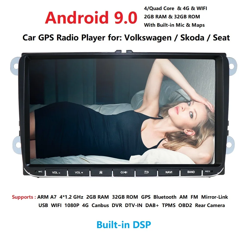 Clearance Car autoaudio Android 9.0 DAB+ For VW Volkswagen/Golf/Polo/Tiguan/Passat/T5/Beetle/EOS/Skoda/Octavia car Radio GPS 1080p  4core 1