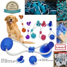 Pet кошки собаки Интерактивная присоска толчок TPR мяч игрушки эластичные веревки для чистки зубов Жевательная игра IQ лечения щенков игрушки