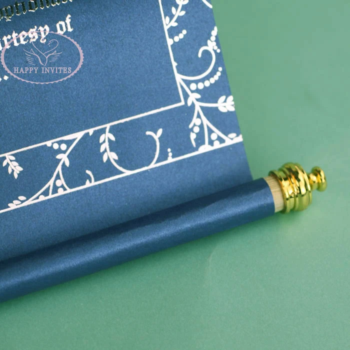 HI2051-20 Customized Royal Scroll Wedding Invitation with Box