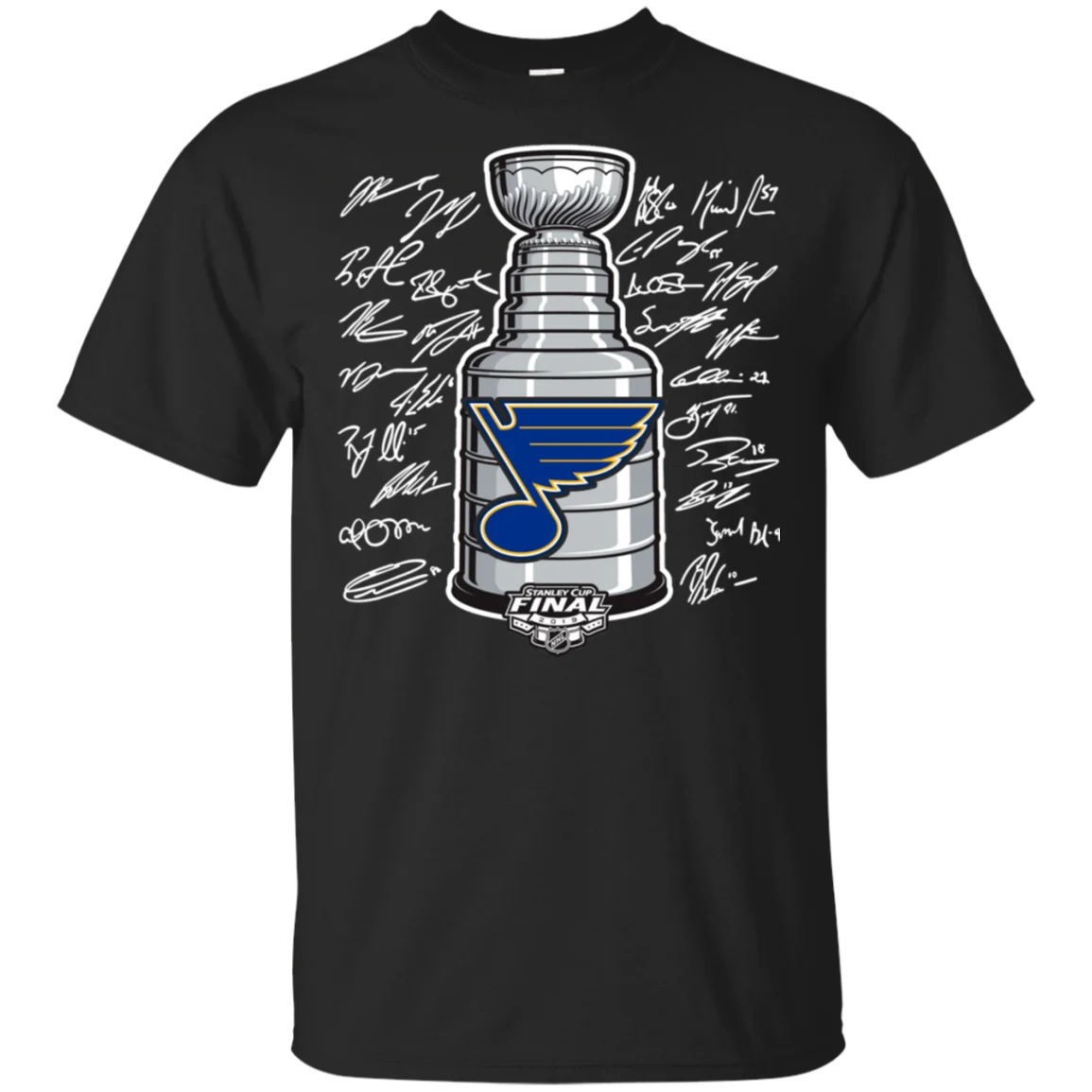St Louis Blues 2019 Stanley Cup Champions Goaltender Signature T-Shirt S-3Xl | Мужская одежда
