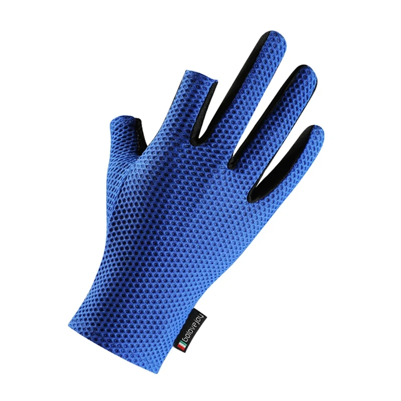 

2 Cut Finger Anti Slip Sunshade Elastic Breathable Ice Silk Outdoor Cycling Handwear Fishing Gloves