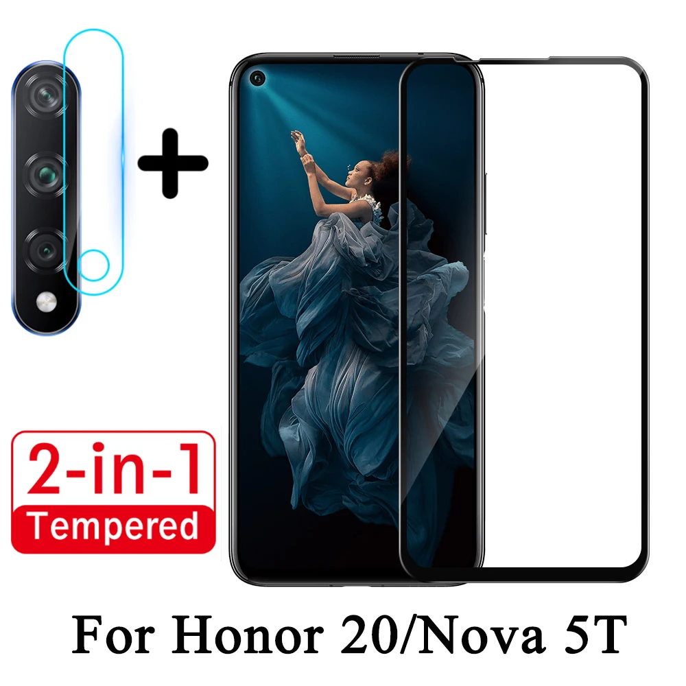 

2 in 1 Tempered Glass On Honor 20 Screen Protector Camera Lens Film For Huawei Honor 20 YAL-L21 Nova 5T YAL-L61 Glass Full Cover