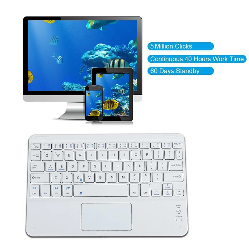 Новая беспроводная мини-клавиатура Bluetooth 3,0 с сенсорной панелью мыши для iOS Android Windows DC128