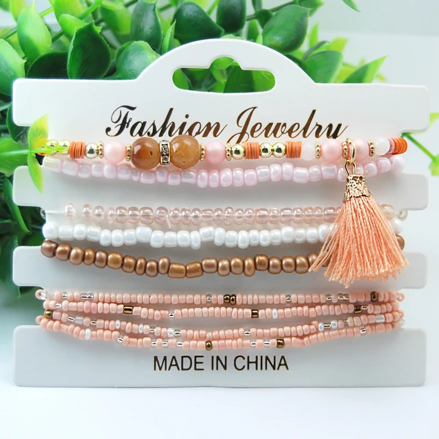 Bohemia Multilayer Crystal Stone Beads Charms Bracelets Colorful Rice Bead  - China Bracelet and Jewelry price