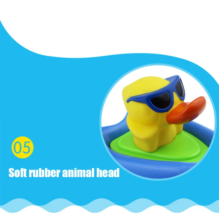Высокое качество мультфильм животных Лодка Ванна игрушка амфибия Заводной тянуть шнур для малышей Дети водные игрушки
