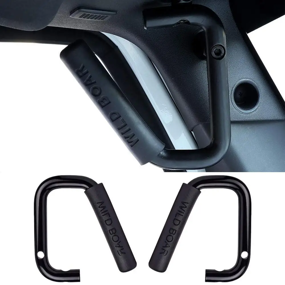 Задние захватные ручки, Черная рукоятка, поручень для Jeep Wrangler JK JKU Sports Sahara Freedom Rubicon X Unlimited Doors 2007 - Цвет: black Front Handles