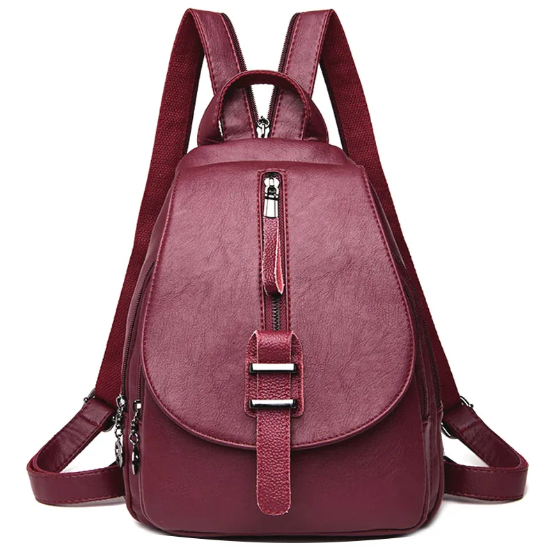 

Supply of Goods Fashion Backpack Women's 2019 New Style Korean-style Backpack Outdoor Waterproof Soft Leather Versatile Multi-Pu