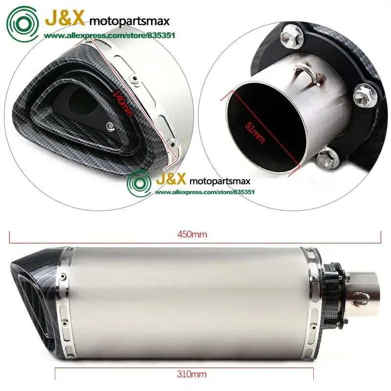 Полная выхлопная система мотоцикла Escape slip on для yamaha YZF R15 MT15 MT-15 2008- средняя труба глушителя DB-Killer