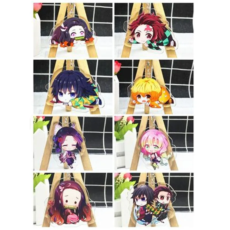 Аниме Demon Slayer Kimetsu no Yaiba брелок Kamado Nezuko Kochou Shinobu Kanroji Mitsuri акриловый мультяшный Милый